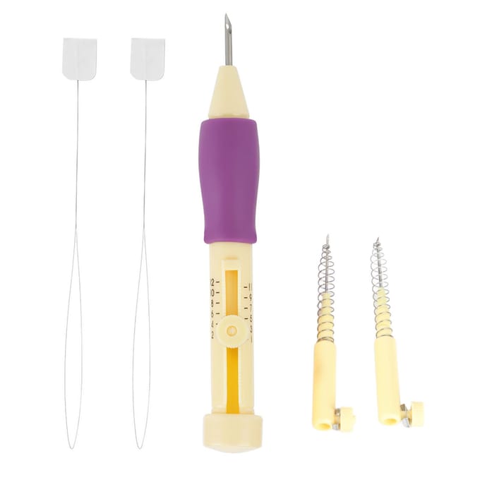 Borduur naald punch met 3 maten naald pen kit gereedschap voor DIY knutselen pink