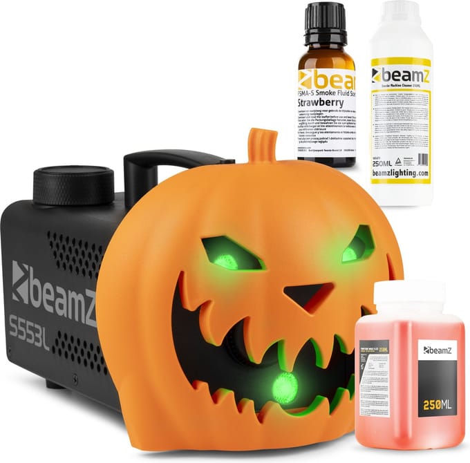 BeamZ Rookmachine Halloween - Pompoen rookmachine starterset - Met LED lichteffecten