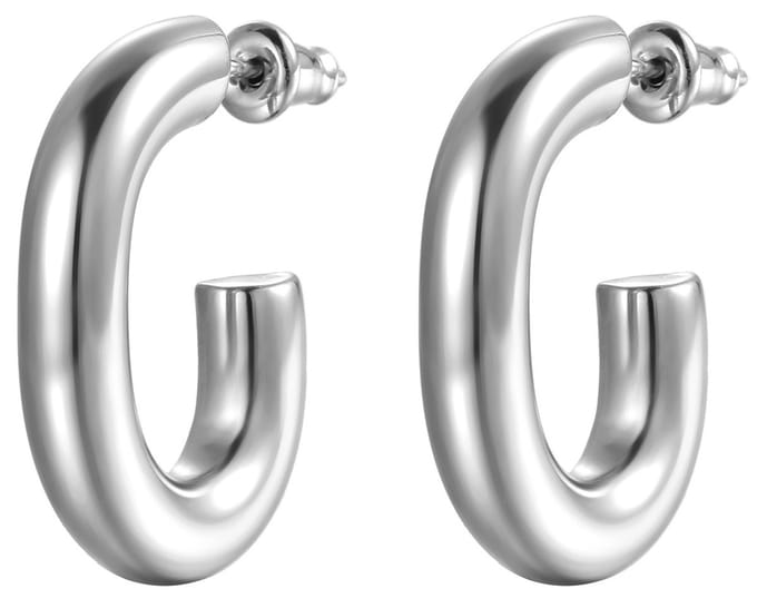 Oorbellen Boog - Oorringen - RVS - 2,5 cm - Zilverkleurig