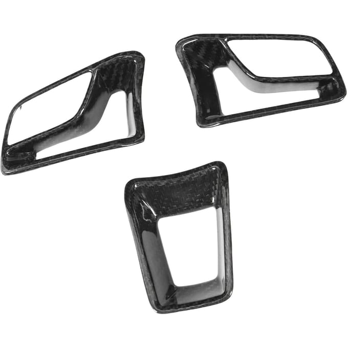 Stuurwiel Cover Trim Koolstofvezel Bedieningspaneel Frame Decal Sticker voor Macan 718 Boxster Cayman 911 black