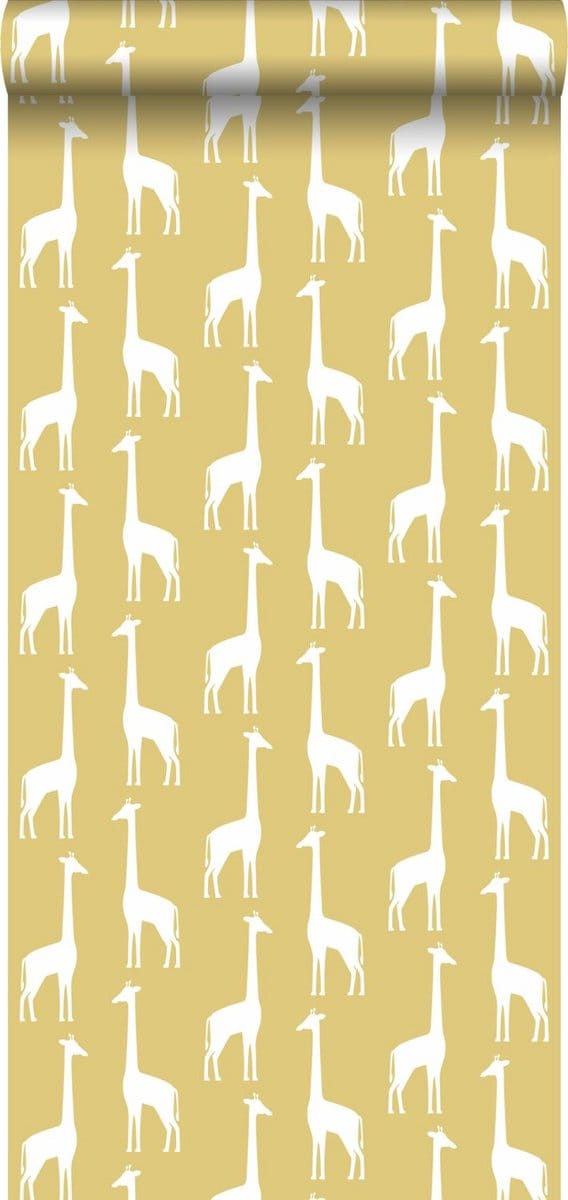 ESTAhome behang giraffen okergeel - 53 cm x 10.05 m - 139059
