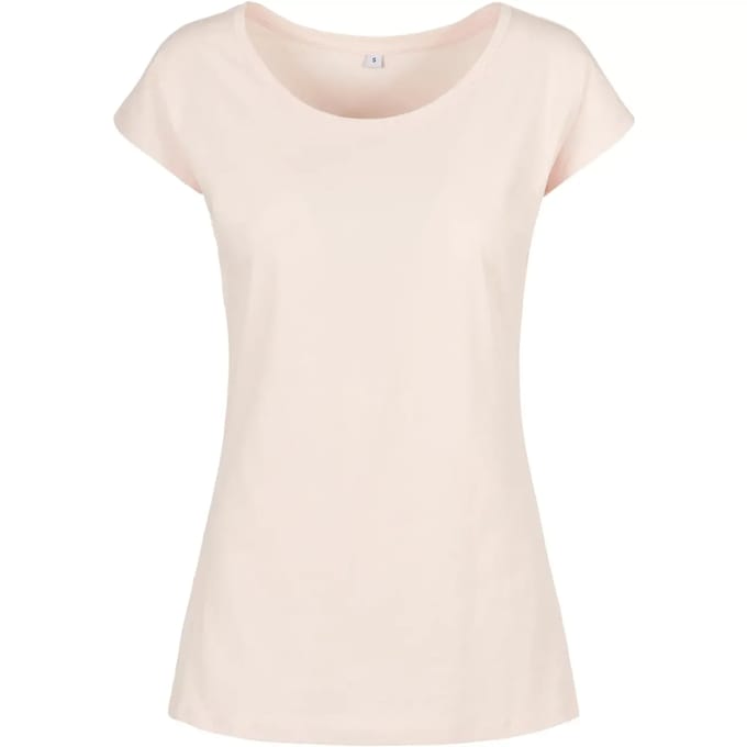 Build your Brand Ladies´ Wide Neck Tee BYBB013 - Pink - S