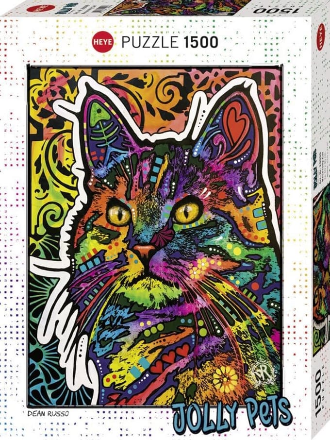 Uitdagende Puzzel van 1500 Stukjes met Levendig Kattenontwerp