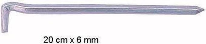 Campking Grondpen Vierkant - 20 cm x 6 mm - 6 stuks