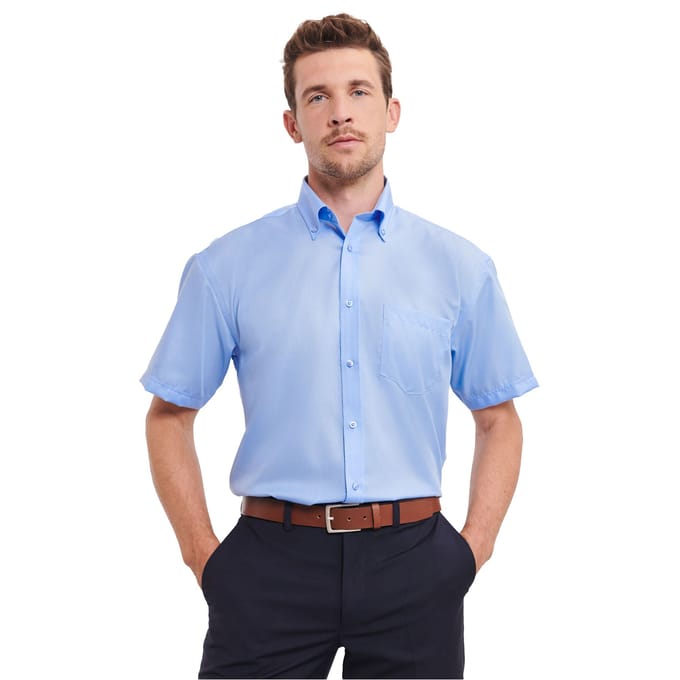 Russell Collection Heren Ultimate Shirt Met Korte Mouwen (Heldere lucht)