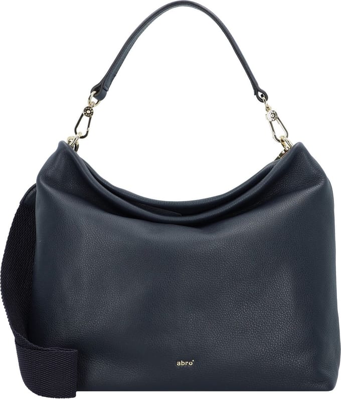 abro Leren Schoudertas Leather Dalia Hobo Bag Kaia Navy Donkerblauw
