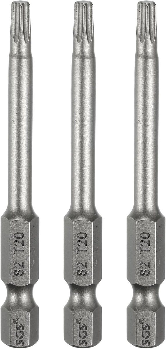 3-delige T20 Torx Bitset 65mm - Magnetisch S2 Staal voor Elektrische Schroevendraaiers