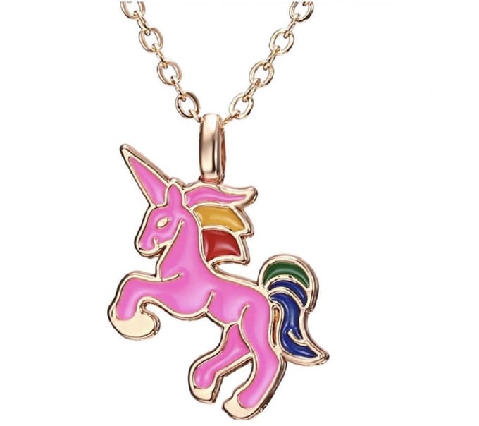 Bijoux by Ive  - Ketting - Eenhoorn - Unicorn - Roze - 41/ 46 cm