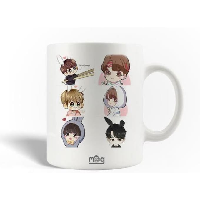 Mug en Céramique - BTS - Jungkook - 30cl - Blanc - Compatible lave-vaisselle