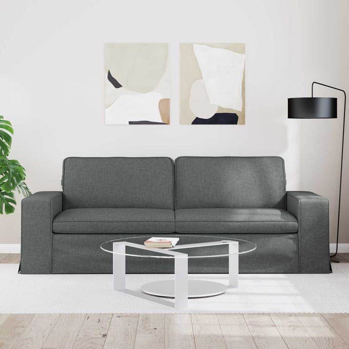 vidaXL - Bank - Donkergrijs - 222 - x - 80 - x - 82 - cm - Stof