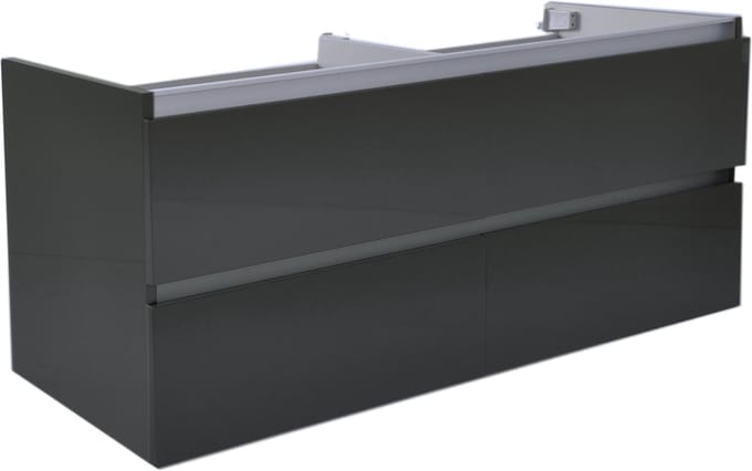 Wiesbaden Vision onderkast met 4 laden 2 uitsparingen 120 x 46 cm hoogglans grijs