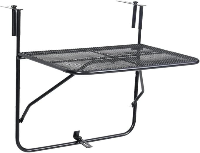 Inklapbare Stalen Balkontafel 60x40 cm - Weerbestendig en Stabiel