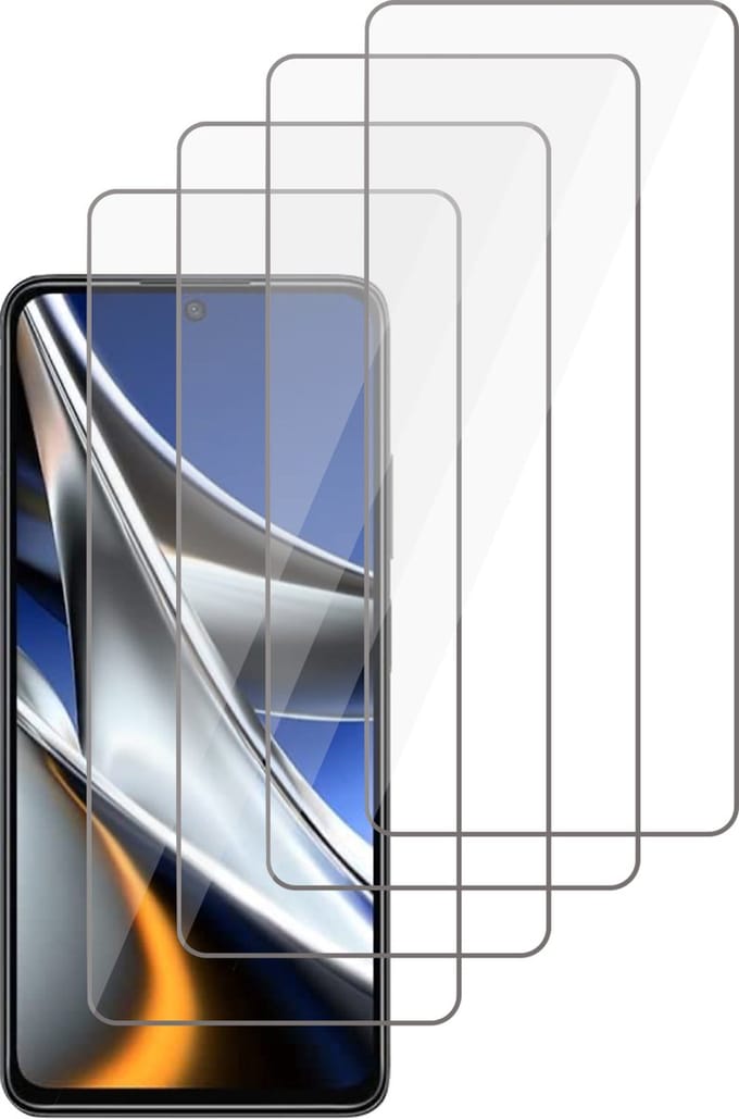 Screenprotector geschikt voor Xiaomi Poco X4 Pro - Gehard Glas Beschermglas Tempered Glass Screen Protector - 4 Stuks