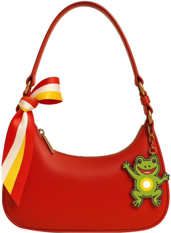 Fjesta© Oeteldonk tas - Schoudertas rood met kikker hanger