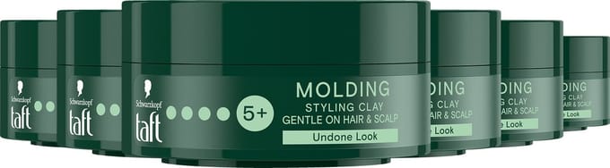 Taft Molding Clay - Haarstyling - Haarwax - Medium Hold - Voordeelverpakking - 6 x 75 ml