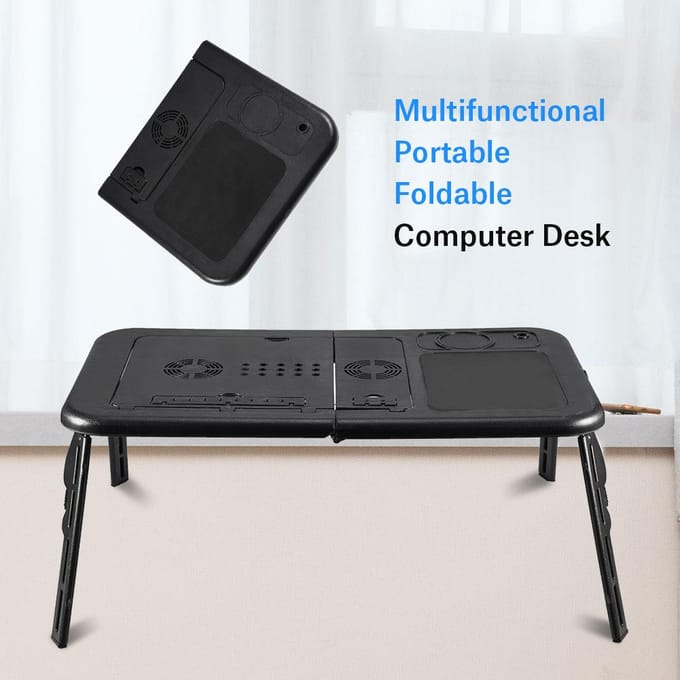 Verstelbare Draagbare Opklaptafel Bedtafel Standaard Voor Computer Laptop Notebook PC(Zwart) black