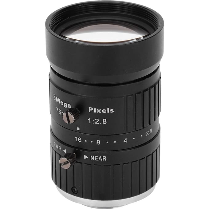 8MP Objectief C-Mount 75mm Brandpuntsafstand 1-inch Beeldformaat Handmatige Diafragma voor Industriële Camera gray