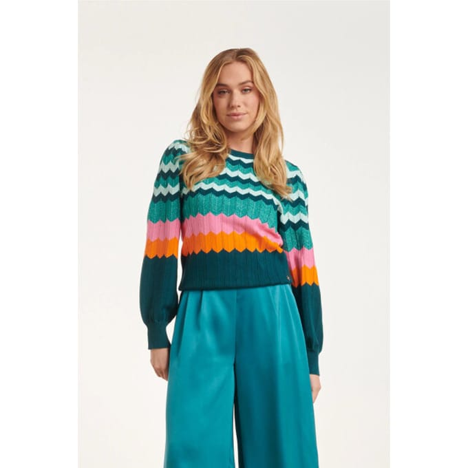 Smashed Lemon 24609 rijke zig-zag gebreide top |