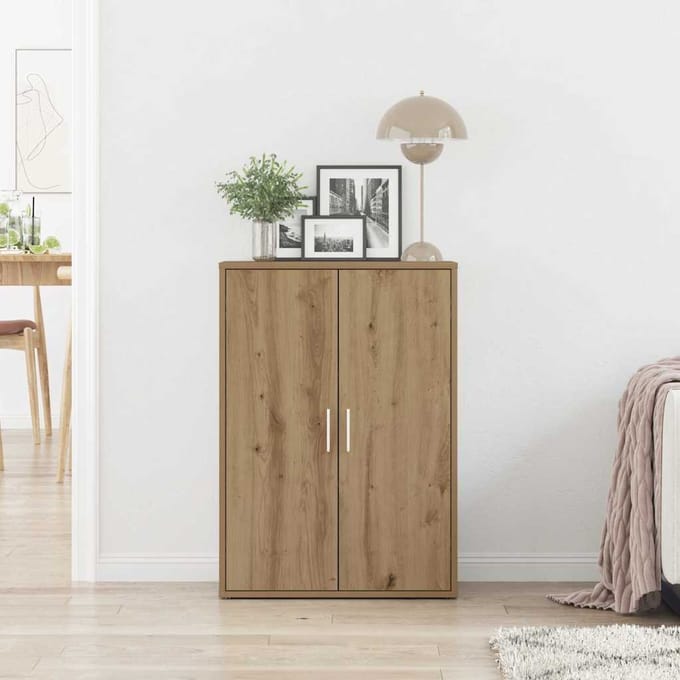 vidaXL - Dressoir - Artisan - Eiken - 60 - x - 31 - x - 84 - cm - Bewerkt - hout