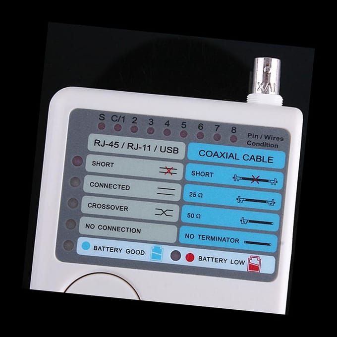 4-in-1 externe RJ11 RJ45 USB BNC LAN netwerk telefoon kabel tester meter apparaat machine gray