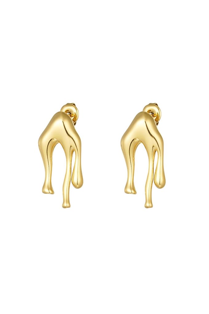 Bijoutheek Oorknoppen Liquid Metal Goud