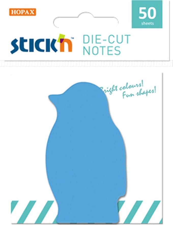 Stick'n Sticky Pinguïn Notes - 70 x 40mm - Blauw - 50 Memoblaadjes - Sticky Notes