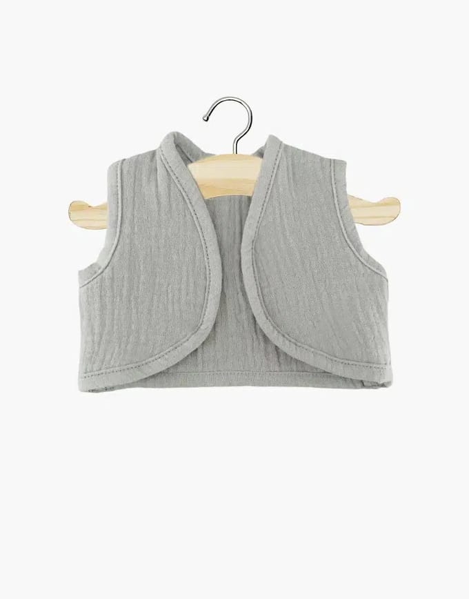 Minikane Poppenkleding Grijs Gilet 34 cm