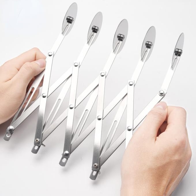 Coupe-pâte à 5 roues, couteau à pâte, rouleau Flexible, coupe-pâte à Pizza, outil de cuisson en acier inoxydable white
