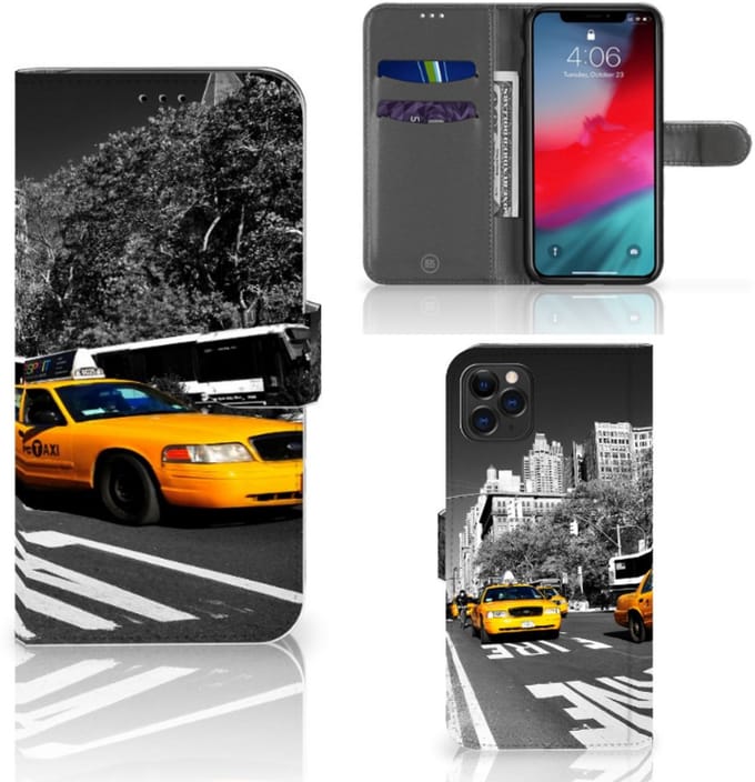 Boekhoesje voor Apple iPhone 11 Pro Max Flip Cover New York Taxi