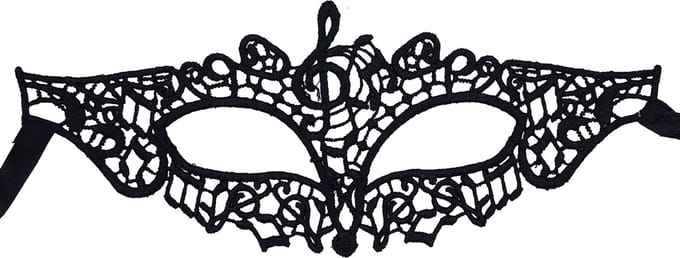 Miresa - Masker MM071 - Open venetiaans kanten masker - Dare me - Zwart