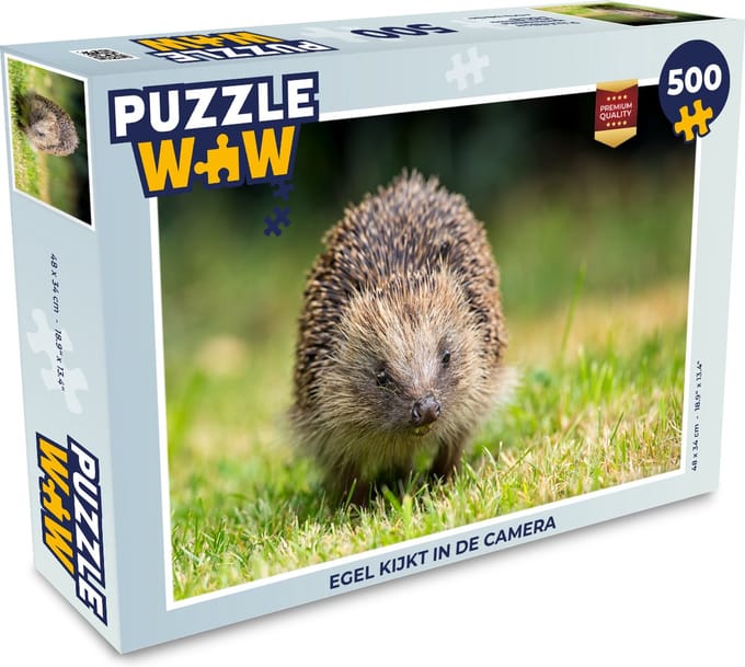 Puzzel Egel kijkt in de camera - Legpuzzel - Puzzel 500 stukjes