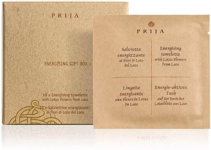 PRIJA Antibacteriële verfrissende lotusbloem doekjes NATURAL 10st x 4ml