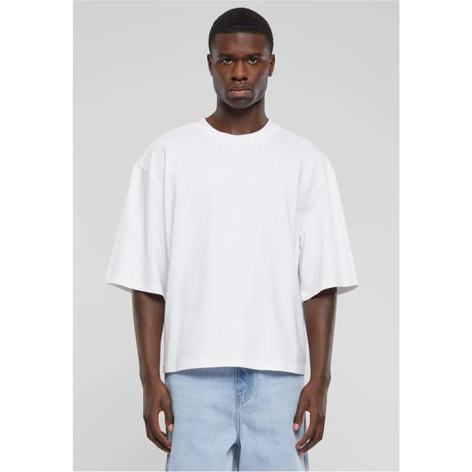 Urban Classics - Organic Oversized Cropped Heren Tshirt - S - Wit
