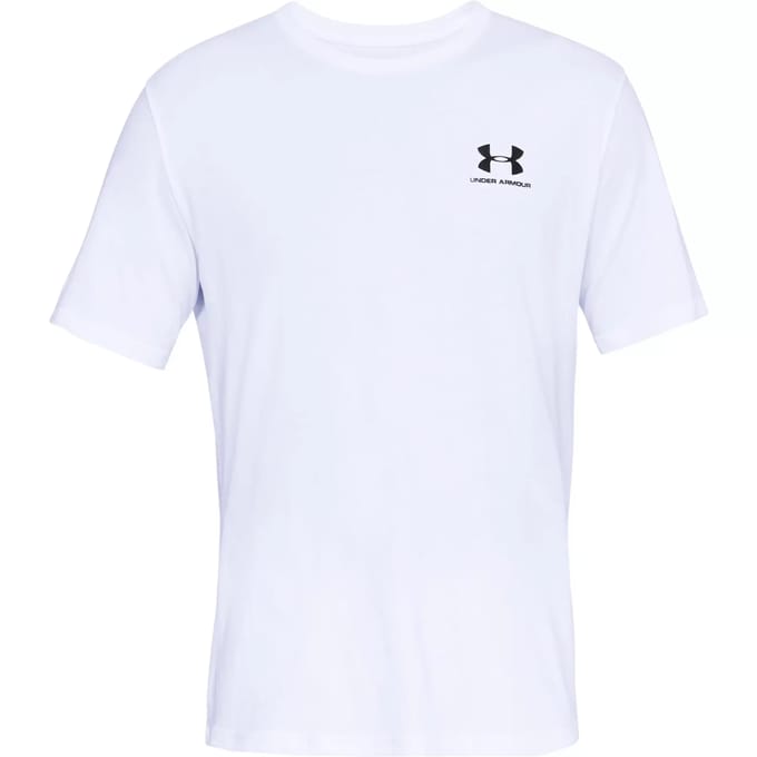 Under Armour UA M SPORTSTYLE LC SS-WHT Heren Sportshirt - Wit - Zwart