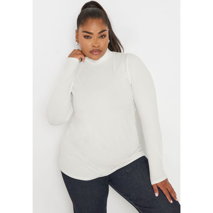 Yours Top Met Lange Mouwen En Col In Wit Size 42