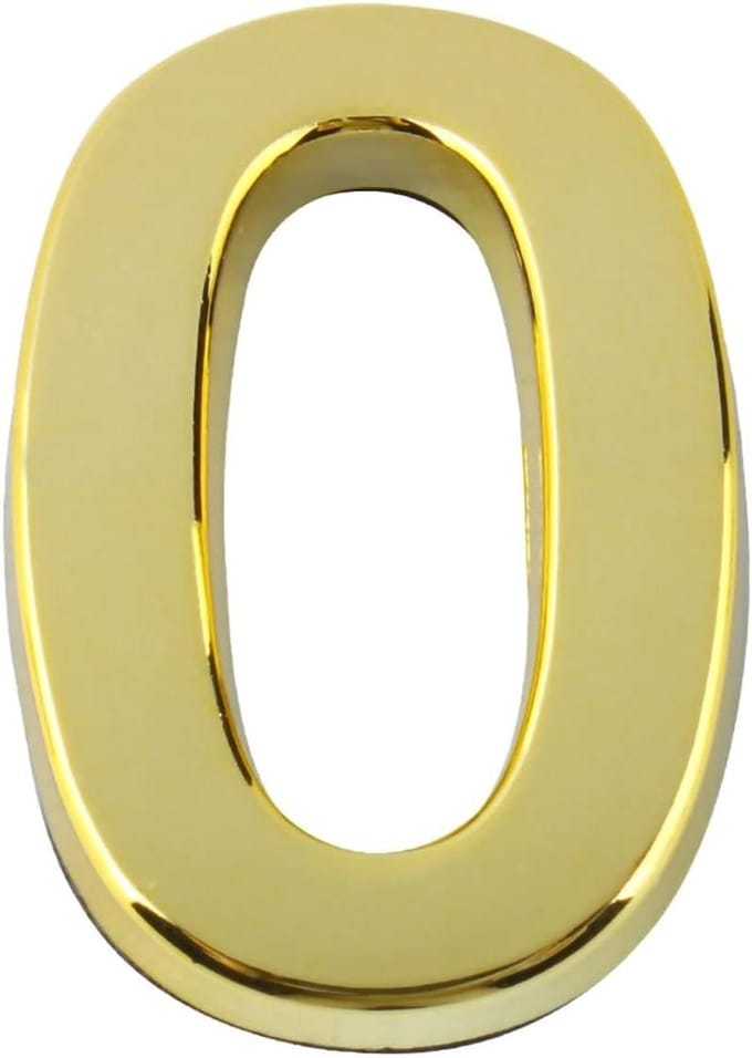 Huisnummer Zelfklevend - Adresnummer Mailboxnummer - Huis Aanduiding - Verhoogd 3D Design - 7 cm Hoog - Goud