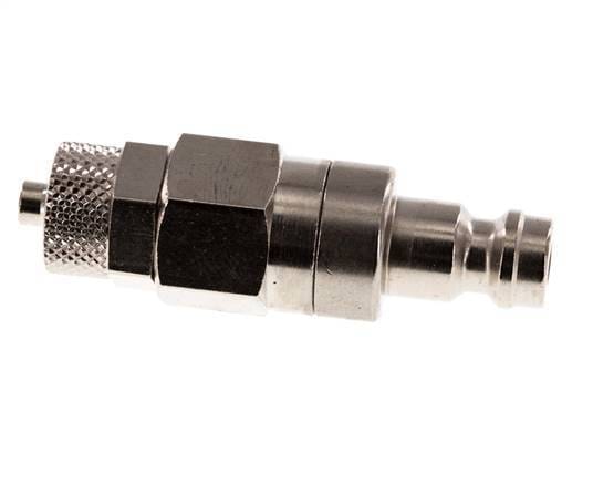 Vernikkeld Messing DN 5 Luchtkoppeling Insteeknippel 4x6 mm Push-On Double Shut-Off - CLP5-N-BN-SV-4
