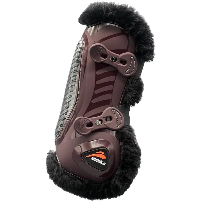 Frontlaarzen voor paarden met bont eQuick eCarbon Fluffy