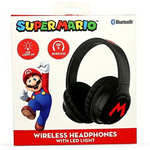 Super Mario - draadloze koptelefoon - led lights design - over-ear model - microfoon - 50 uur speeltijd