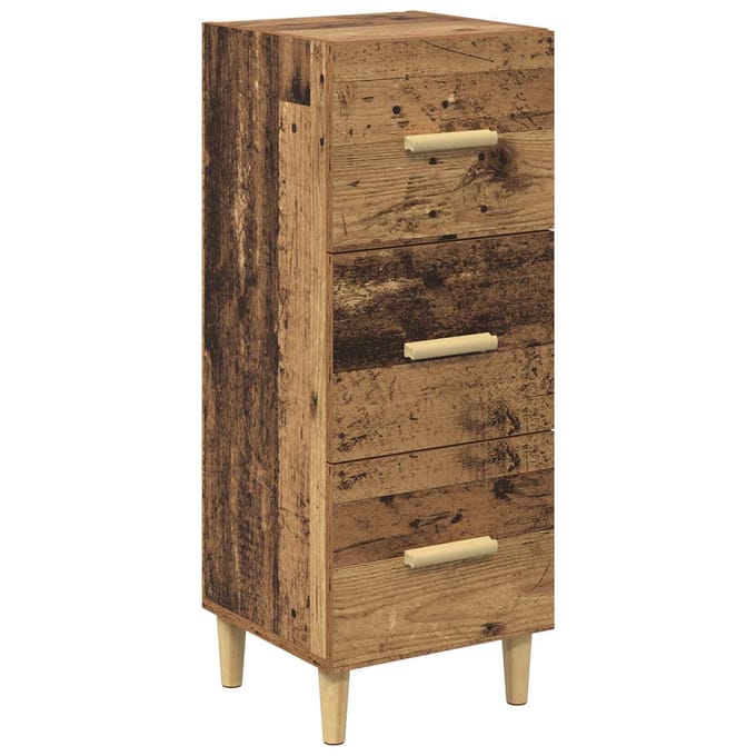 vidaXL - Dressoir - Oud - hout - 34.5 - x - 34 - x - 90 - cm - Bewerkt - hout