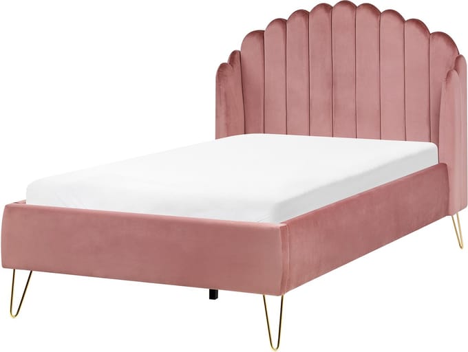 AMBILLOU - Tweepersoonsbed - Roze - 120 x 200 cm - Fluweel