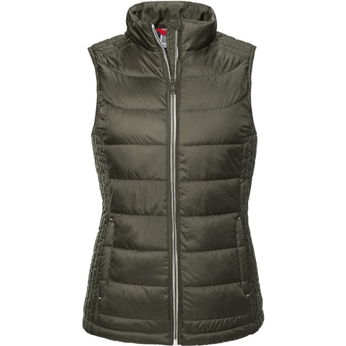 Russell Vrouwen/dames Nano Gewatteerde Bodywarmer (Donkere Olijf)