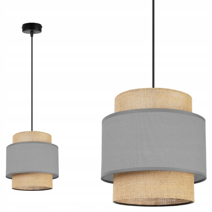Light-Home BOHO 2457/1 - Hanglamp - Boho Stijl - Jute Lampenkap - Metaal - Verstelbare Hoogte