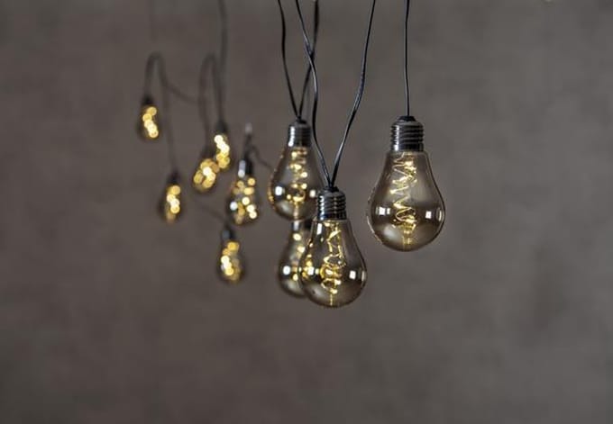 RTM Lighting Lichtsnoer 360cm met 10 lampjes -Daglicht - prikkabel - lichtsnoer