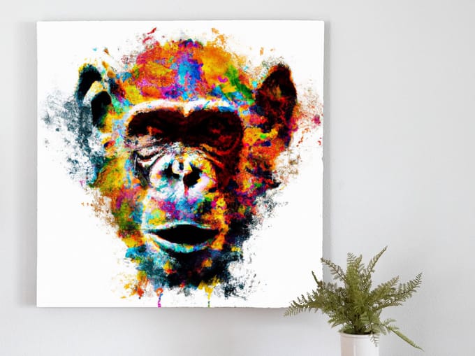 Chimpalicious | Chimpalicious | Kunst - 60x60 centimeter op Dibond | Foto op Dibond