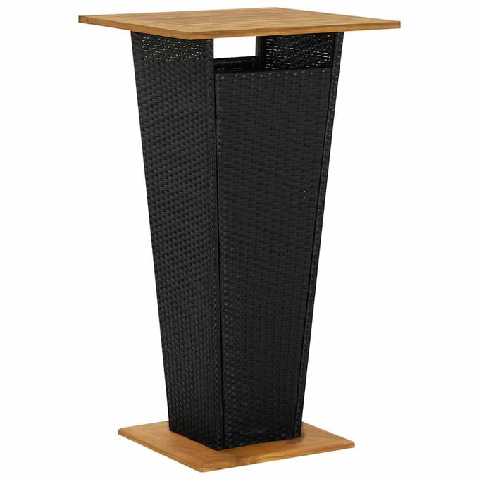 vidaXL - 3-delige - Tuinbarset - met - kussens - poly - rattan - zwart