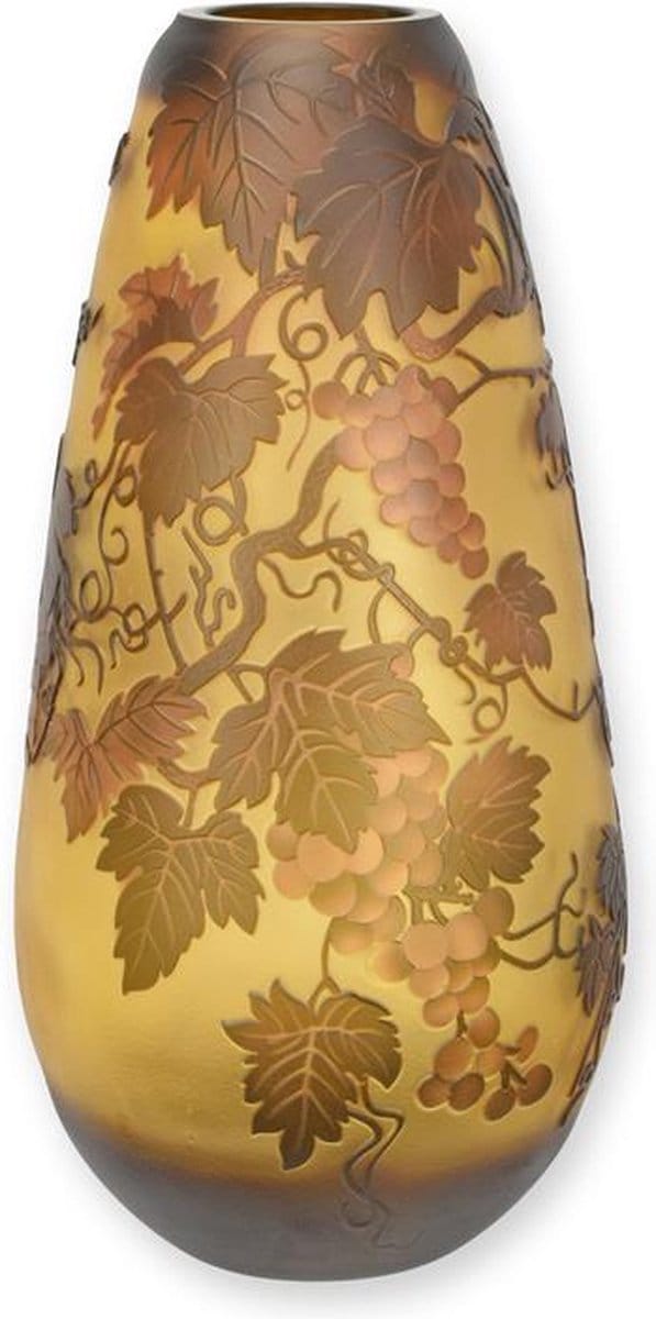 EEN CAMEO GLAZEN VAAS 'GRAPE VINE'