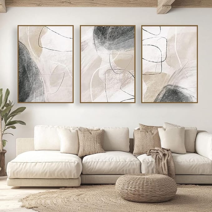 Abstracte Posters Set - Moderne Kunst Prints - Woonkamer Decoratie - Set van Drie Stuks - 40 x 60 cm