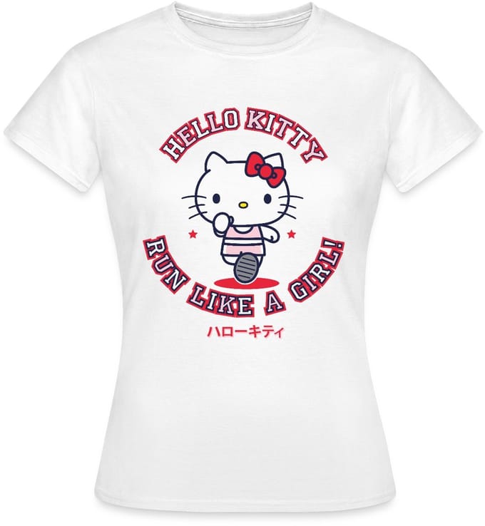 Hello Kitty Run Like A Girl T-Shirt Dames