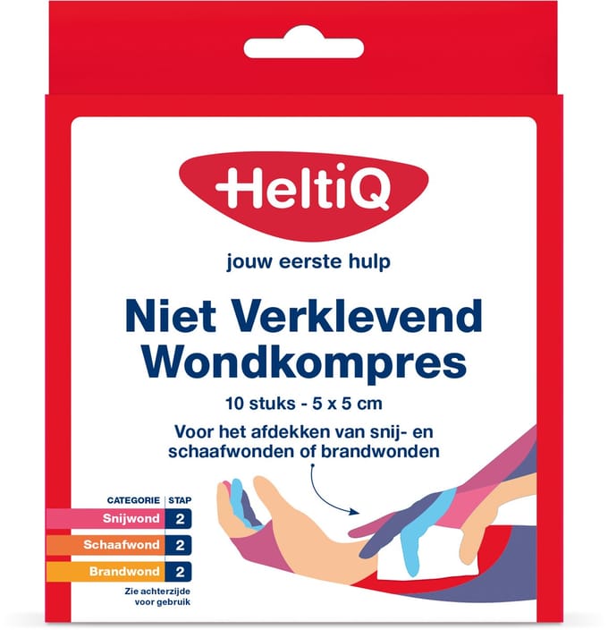 Heltiq Wondkompres 5 x 5 niet verklevend 10 Stuks